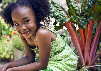 Young girl cardening